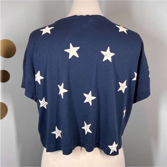 NWT Splendid Liberty Star Cropped Tee - Picture 6 of 10